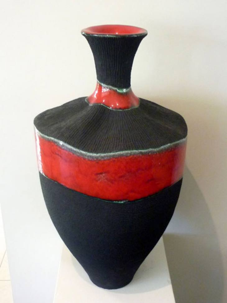 Vessel: Luscious Red & Textured Black